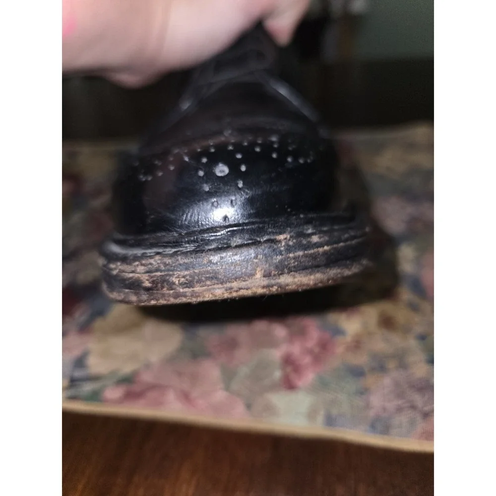 Vintage Florsheim Imperial Kenmoor 92604 Black Pebble Grain Longwing 10.5 D 1971